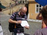 Radek explaining the magical date when the Charles Bridge was built