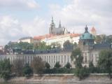 view of the Prague Castle from the river embankment