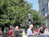the Kafka statue in the Jewish Town